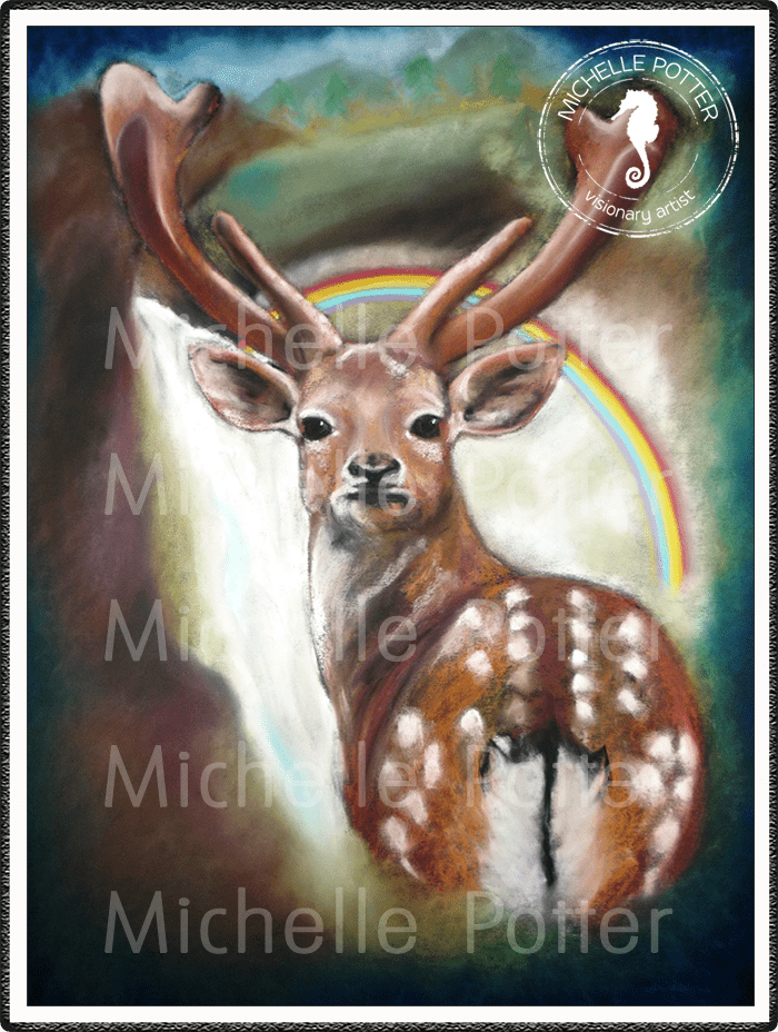 Pastel Painting – Spirit Art Deer / Stag Animal Guide – Michelle Potter